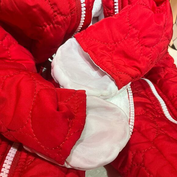 Baby Snow Suit 3M - 6M Fleece Lining Hoodie Quited Water Resistant, Red - Picture 4 of 10